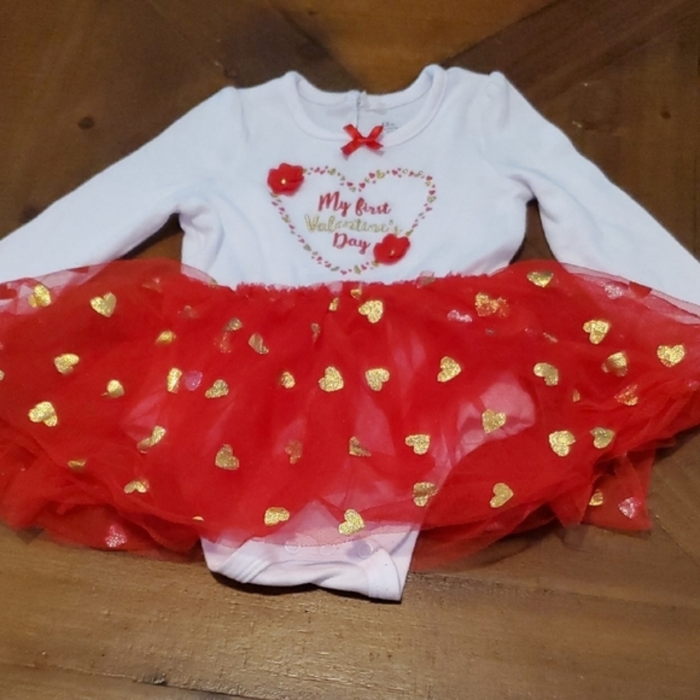 Baby Starters Red and White Valentine's One Piece